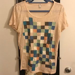 Jcrew j.crew abstract squares tee s nwot defect